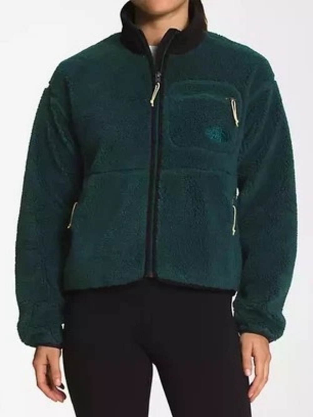 The North Face Women’s Ponderosa Green Sherpa Zip Jacket Size M
